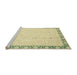 Sideview of Machine Washable Abstract Avocado Green Rug, wshabs2680