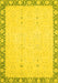 Machine Washable Oriental Yellow Traditional Rug, wshabs2680yw