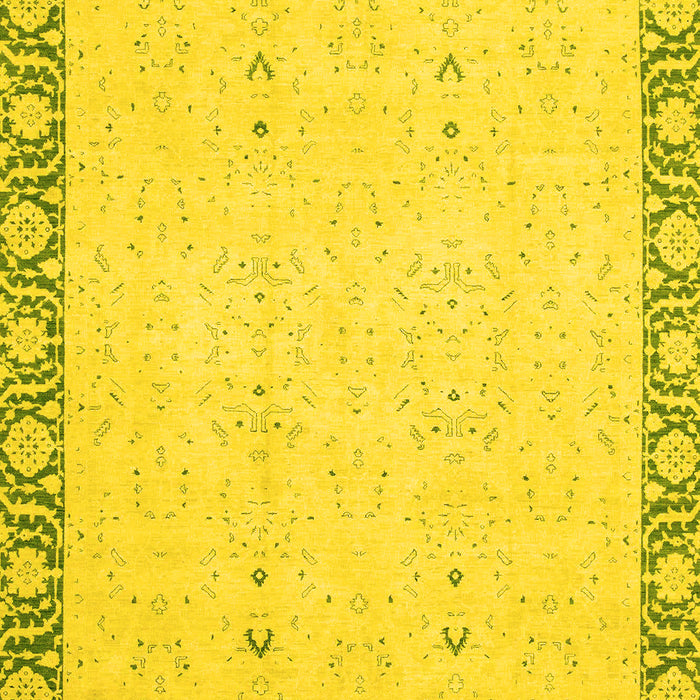 Machine Washable Oriental Yellow Traditional Rug, wshabs2680yw