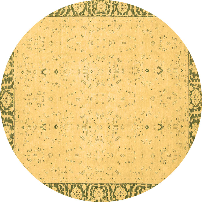 Round Machine Washable Oriental Brown Traditional Rug, wshabs2680brn