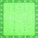 Square Machine Washable Oriental Green Traditional Area Rugs, wshabs2680grn