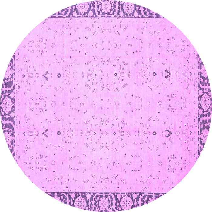 Round Oriental Purple Traditional Rug, abs2680pur