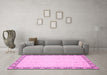 Machine Washable Oriental Pink Traditional Rug in a Living Room, wshabs2680pnk