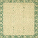 Square Machine Washable Abstract Avocado Green Rug, wshabs2680