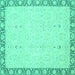 Square Oriental Turquoise Traditional Rug, abs2680turq