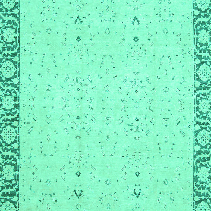 Machine Washable Oriental Turquoise Traditional Area Rugs, wshabs2680turq