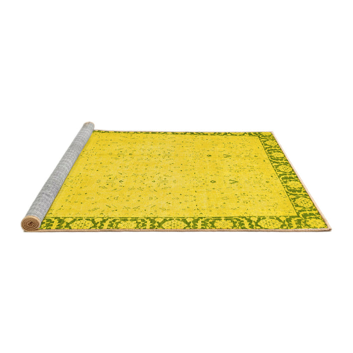 Sideview of Machine Washable Oriental Yellow Traditional Rug, wshabs2680yw