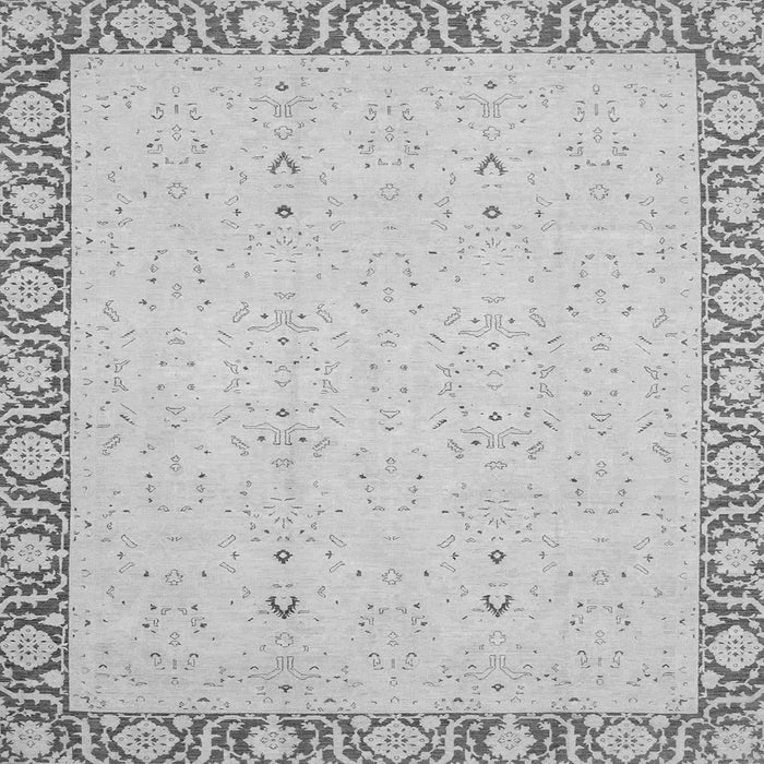 Square Machine Washable Oriental Gray Traditional Rug, wshabs2680gry