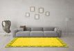 Machine Washable Oriental Yellow Traditional Rug in a Living Room, wshabs2680yw