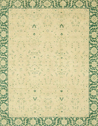 Machine Washable Abstract Avocado Green Rug, wshabs2680