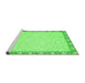 Sideview of Machine Washable Oriental Green Traditional Area Rugs, wshabs2680grn