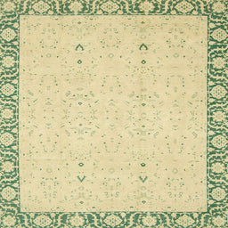Square Abstract Avocado Green Oriental Rug, abs2680