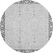 Round Oriental Gray Traditional Rug, abs2680gry