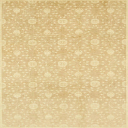 Square Abstract Mustard Yellow Oriental Rug, abs2681