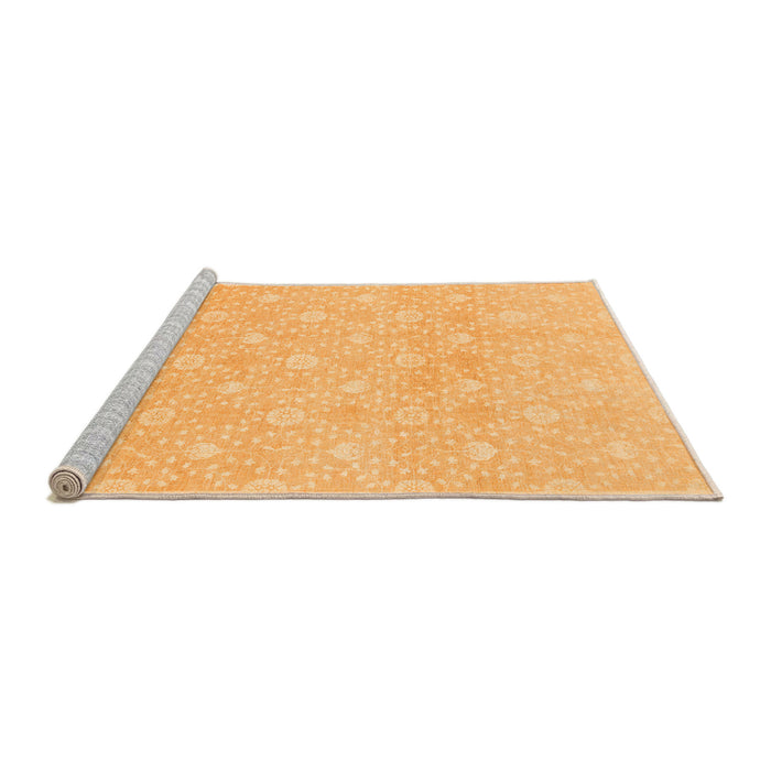 Sideview of Machine Washable Oriental Orange Traditional Area Rugs, wshabs2681org