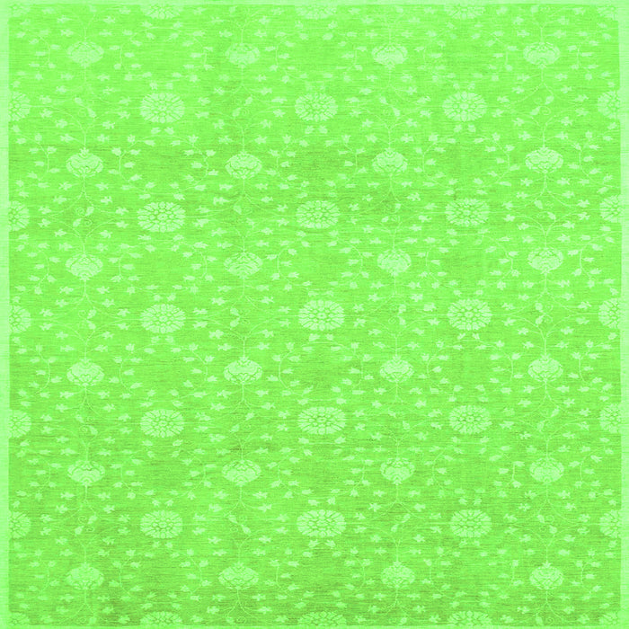 Square Oriental Green Traditional Rug, abs2681grn