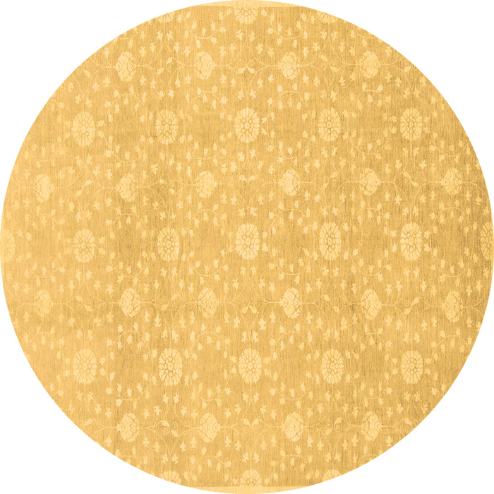 Round Oriental Brown Traditional Rug, abs2681brn