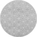 Round Machine Washable Oriental Gray Traditional Rug, wshabs2681gry