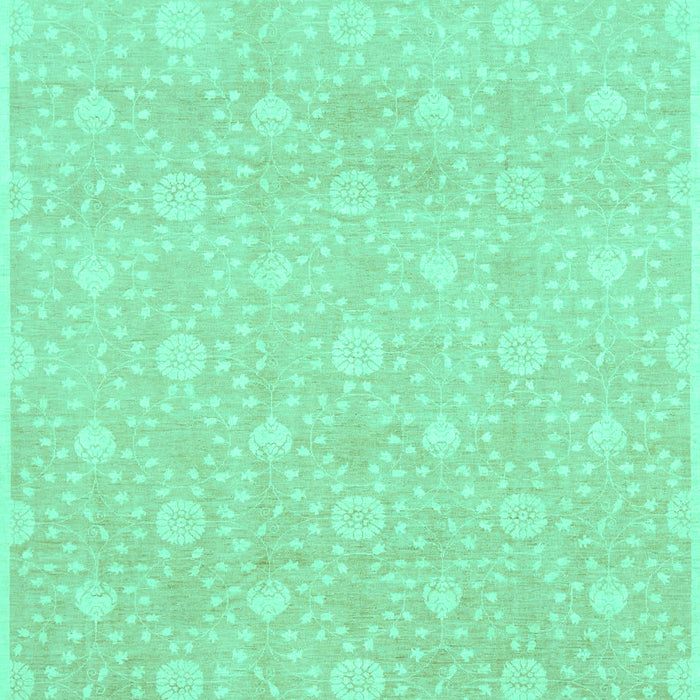 Machine Washable Oriental Turquoise Traditional Area Rugs, wshabs2681turq