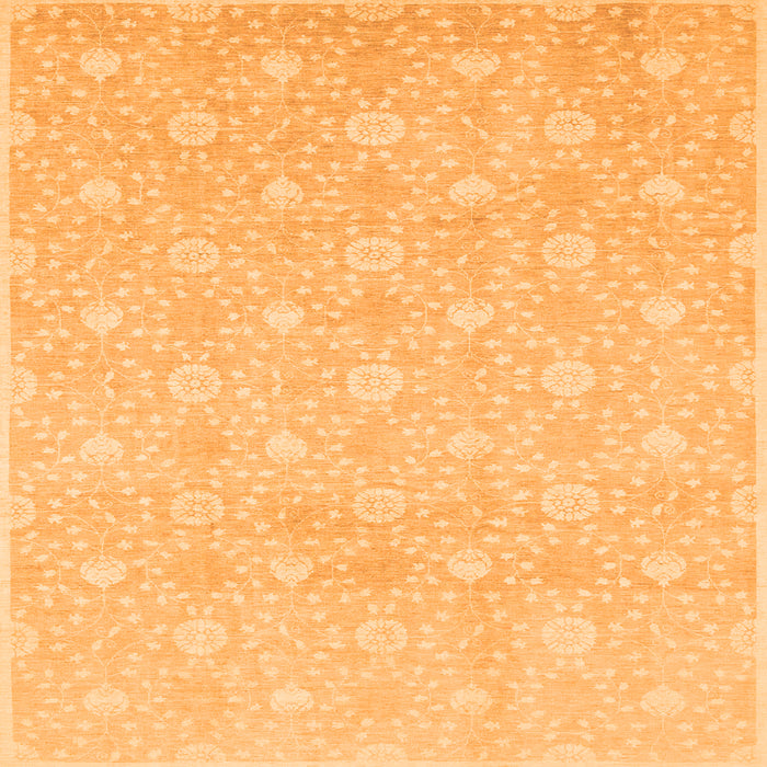 Square Machine Washable Oriental Orange Traditional Area Rugs, wshabs2681org