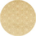 Round Machine Washable Abstract Mustard Yellow Rug, wshabs2681