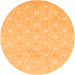 Round Oriental Orange Traditional Rug, abs2681org