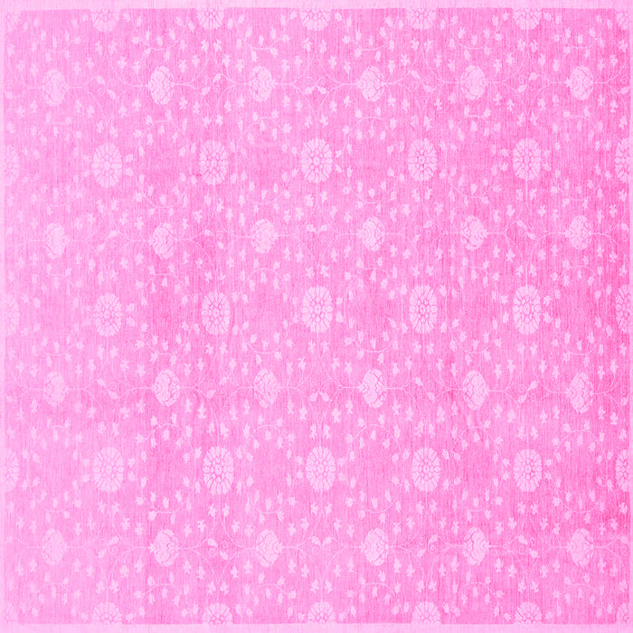 Square Oriental Pink Traditional Rug, abs2681pnk