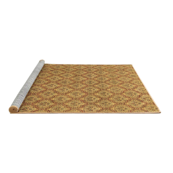 Sideview of Machine Washable Abstract Brown Modern Rug, wshabs2682brn