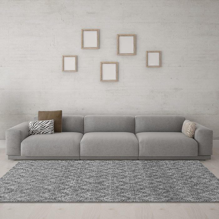 Machine Washable Abstract Gray Modern Rug in a Living Room,, wshabs2682gry