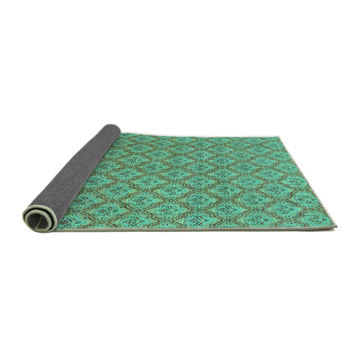 Sideview of Abstract Turquoise Modern Rug, abs2682turq