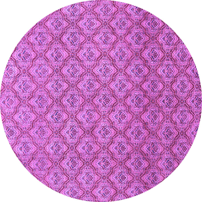 Round Abstract Purple Modern Rug, abs2682pur