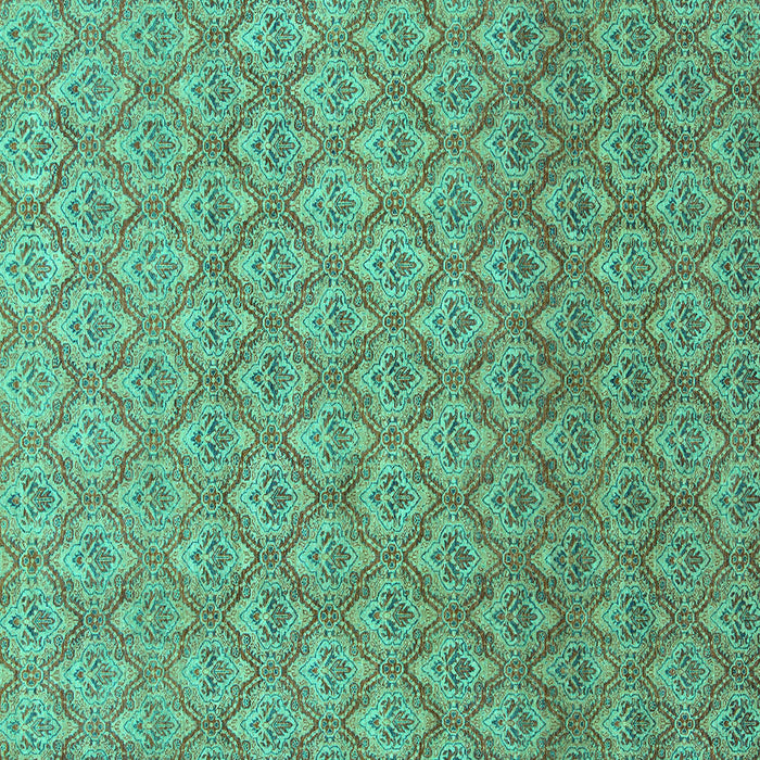 Square Machine Washable Abstract Turquoise Modern Area Rugs, wshabs2682turq