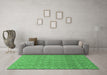 Machine Washable Abstract Emerald Green Modern Area Rugs in a Living Room,, wshabs2682emgrn