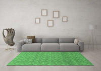 Machine Washable Abstract Emerald Green Modern Rug, wshabs2682emgrn