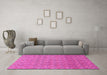 Machine Washable Abstract Pink Modern Rug in a Living Room, wshabs2682pnk