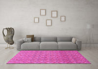 Machine Washable Abstract Pink Modern Rug, wshabs2682pnk