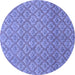 Round Abstract Blue Modern Rug, abs2682blu