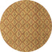 Round Abstract Brown Modern Rug, abs2682brn