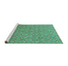 Sideview of Machine Washable Abstract Turquoise Modern Area Rugs, wshabs2682turq