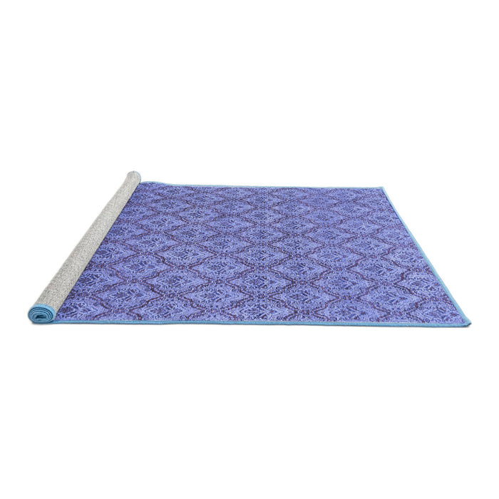 Sideview of Machine Washable Abstract Blue Modern Rug, wshabs2682blu