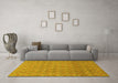 Machine Washable Abstract Yellow Modern Rug in a Living Room, wshabs2682yw