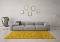 Machine Washable Abstract Yellow Modern Rug, wshabs2682yw