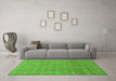 Machine Washable Abstract Green Modern Area Rugs in a Living Room,, wshabs2682grn