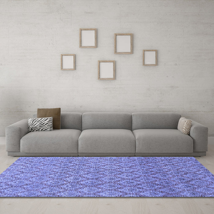 Machine Washable Abstract Blue Modern Rug in a Living Room, wshabs2682blu
