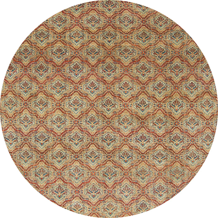 Round Machine Washable Abstract Red Rug, wshabs2682