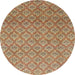 Round Machine Washable Abstract Red Rug, wshabs2682