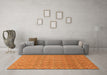 Machine Washable Abstract Orange Modern Area Rugs in a Living Room, wshabs2682org