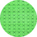 Round Abstract Green Modern Rug, abs2683grn