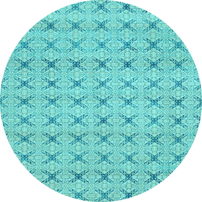 Round Machine Washable Abstract Light Blue Modern Rug, wshabs2683lblu