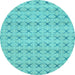 Round Machine Washable Abstract Light Blue Modern Rug, wshabs2683lblu